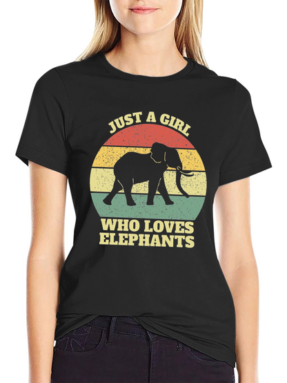 Elephant Lover T-Shirt - Girls Retro Graphic Tee