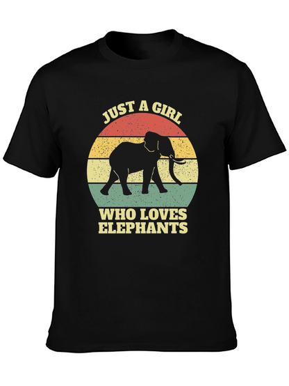 Elephant Lover T-Shirt - Girls Retro Graphic Tee