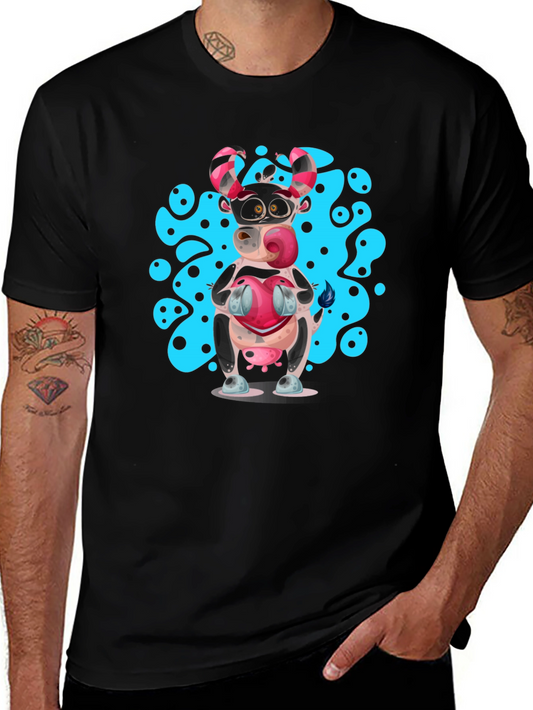 Cartoon Cow T-Shirt - Novelty Graphic Tee
