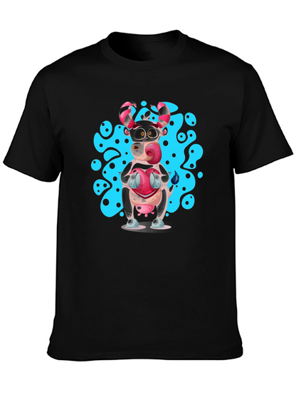 Cartoon Cow T-Shirt - Novelty Graphic Tee