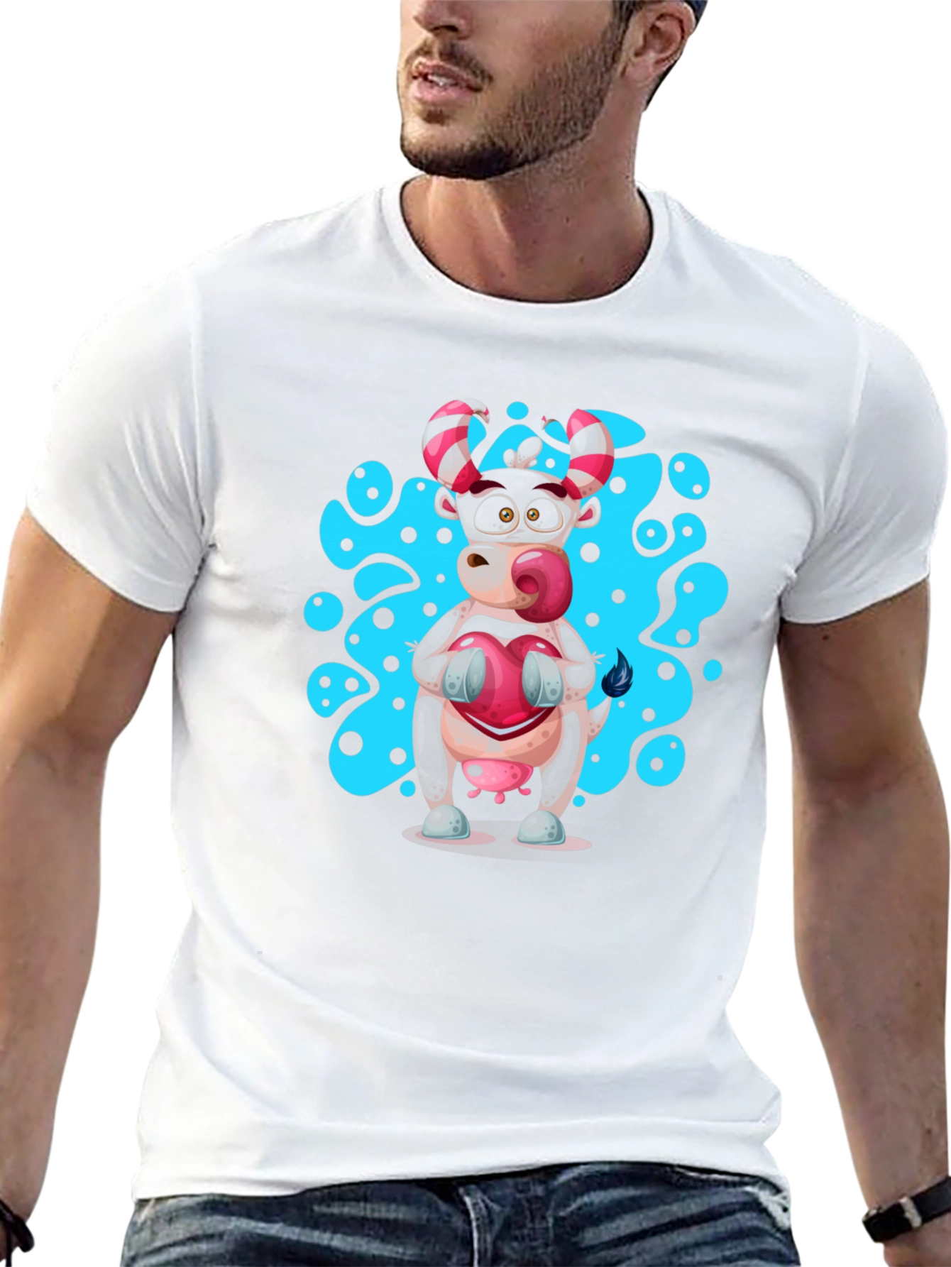 Cartoon Cow T-Shirt - Novelty Graphic Tee