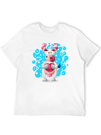 Cartoon Cow T-Shirt - Novelty Graphic Tee