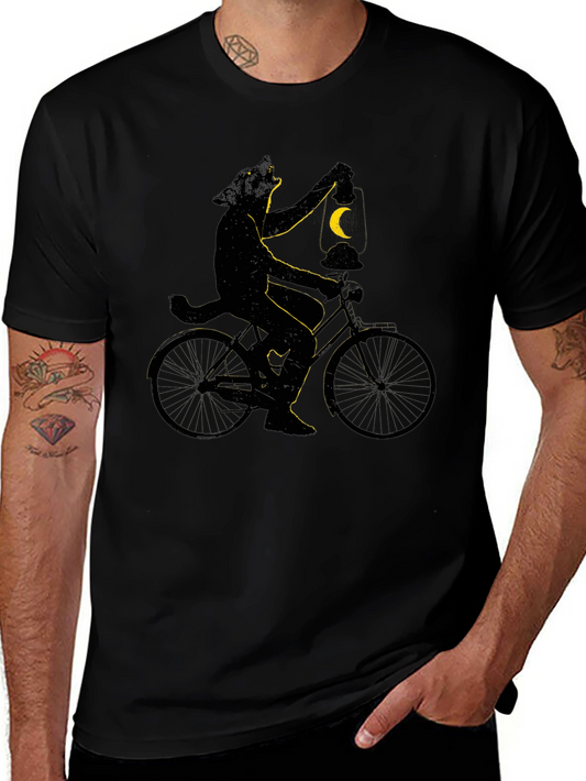 Cat on Bike T-Shirt - Whimsical Graphic Tee