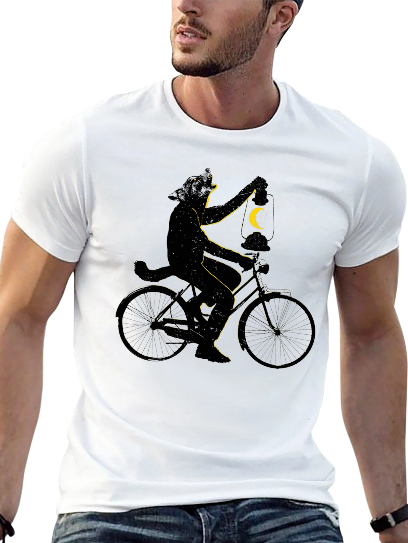 Cat on Bike T-Shirt - Whimsical Graphic Tee
