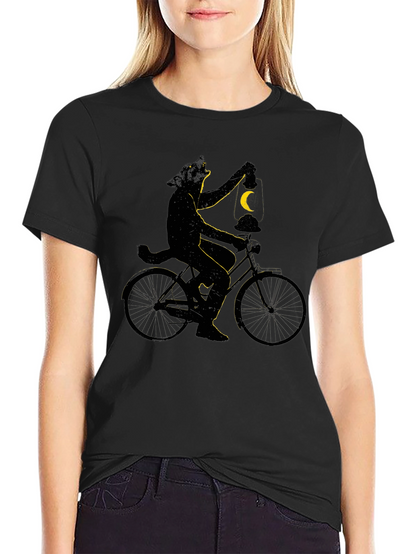 Cat on Bike T-Shirt - Whimsical Graphic Tee