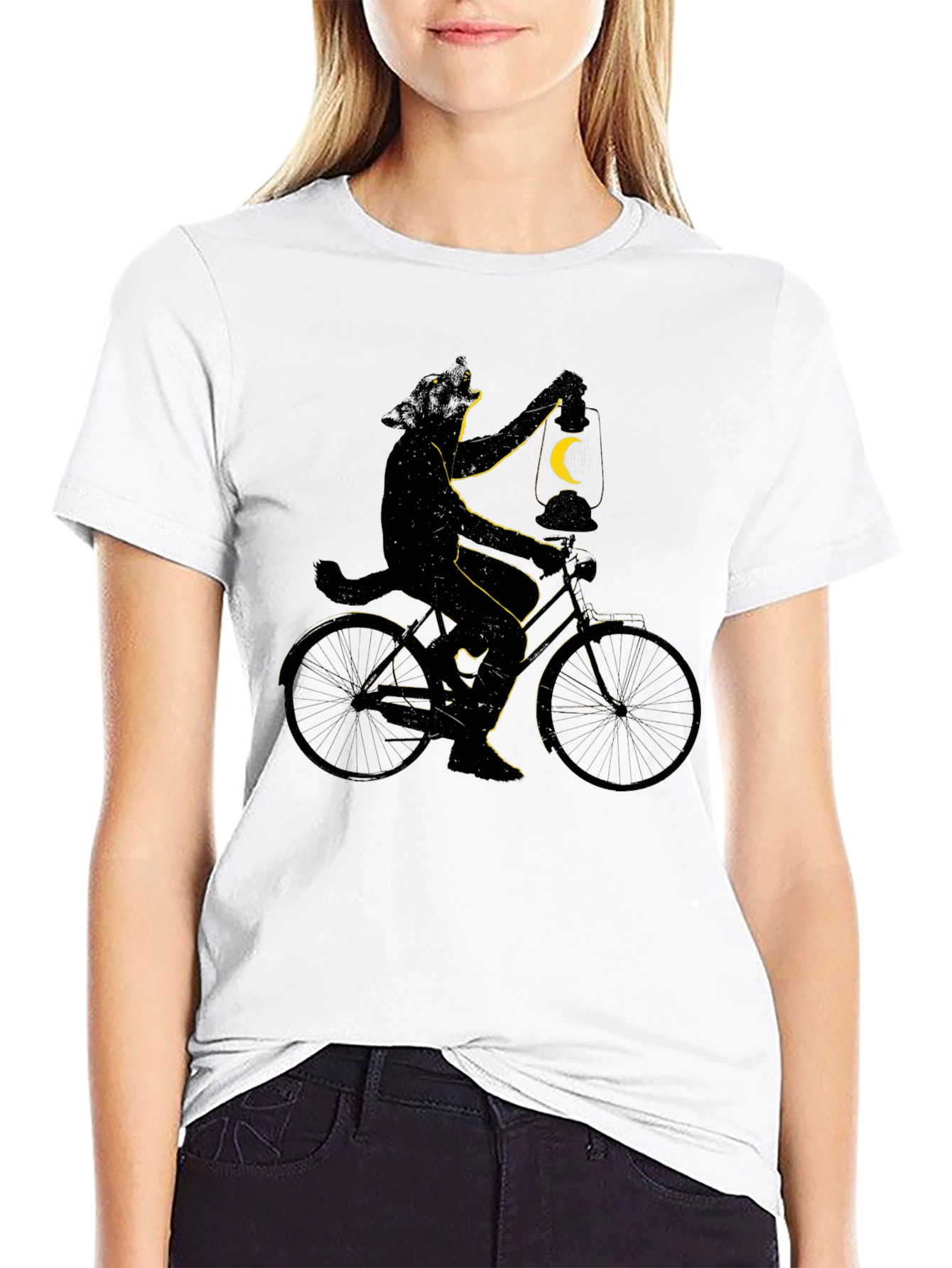 Cat on Bike T-Shirt - Whimsical Graphic Tee