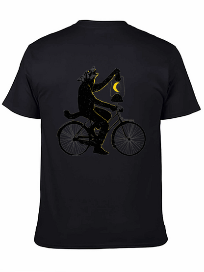 Cat on Bike T-Shirt - Whimsical Graphic Tee