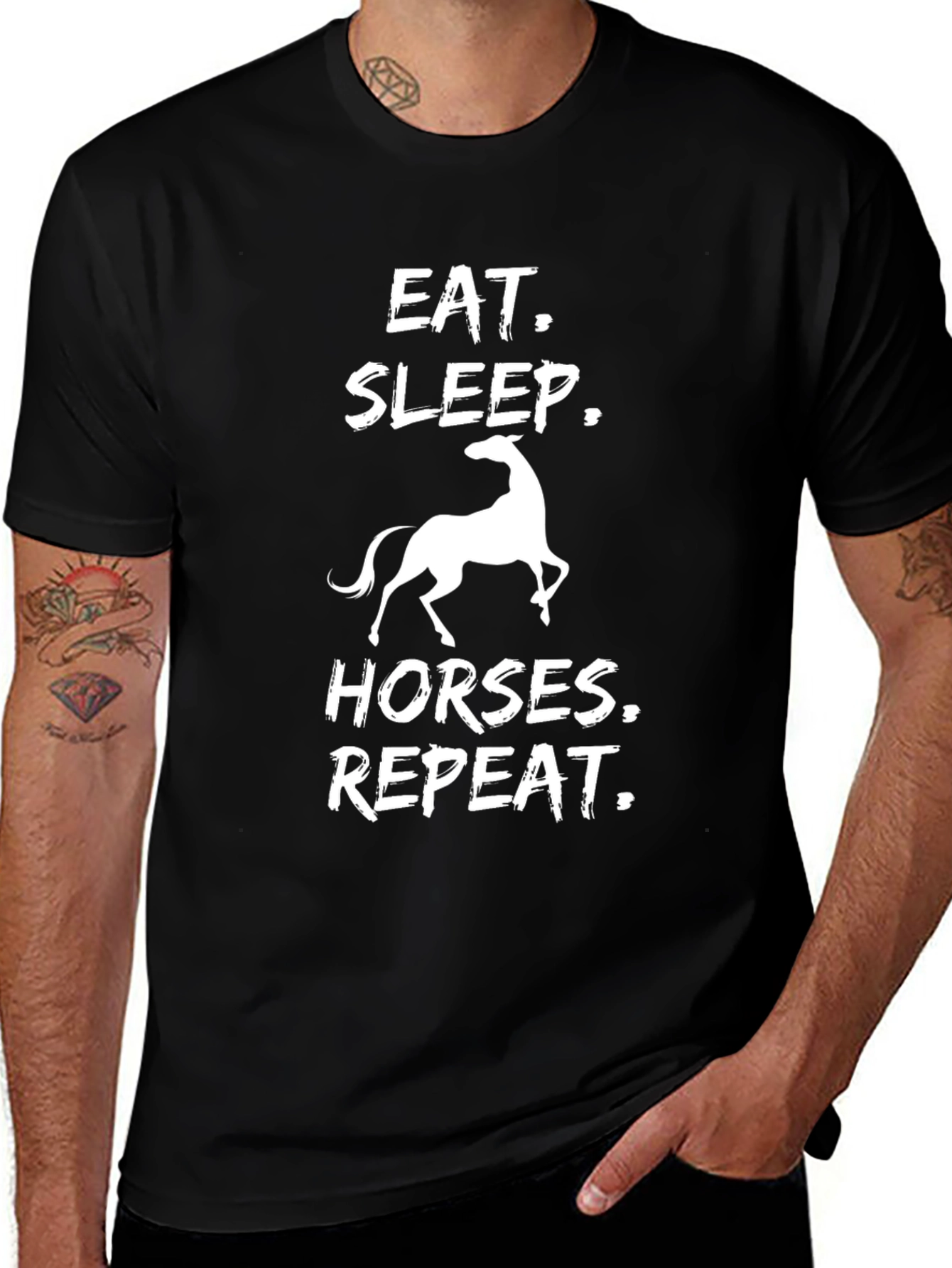 Eat Sleep Horses Repeat Graphic Tee