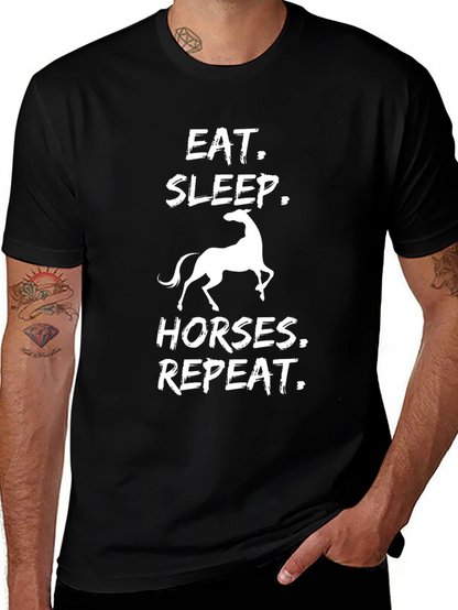 Eat Sleep Horses Repeat Graphic Tee