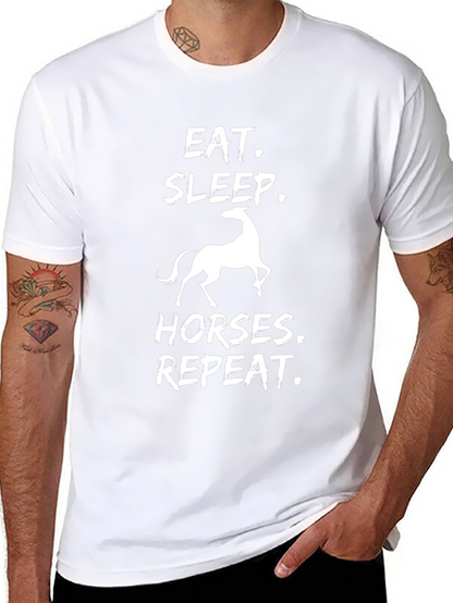 Eat Sleep Horses Repeat Graphic Tee