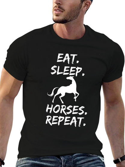 Eat Sleep Horses Repeat Graphic Tee
