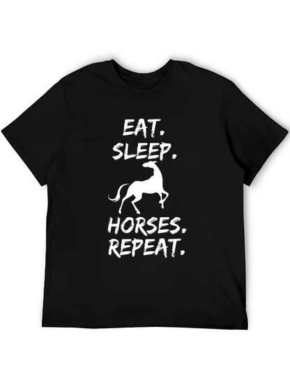 Eat Sleep Horses Repeat Graphic Tee
