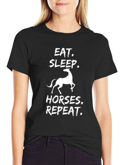 Eat Sleep Horses Repeat Graphic Tee