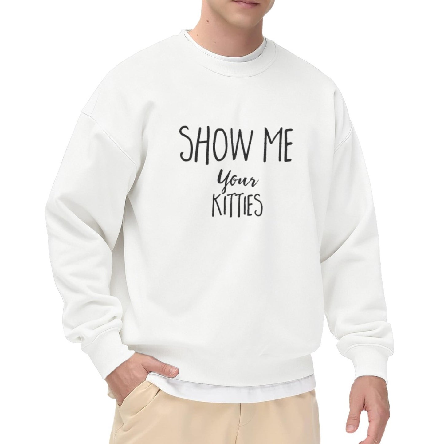 Playful "Show Me Your Kitties" Minimalist Sweater