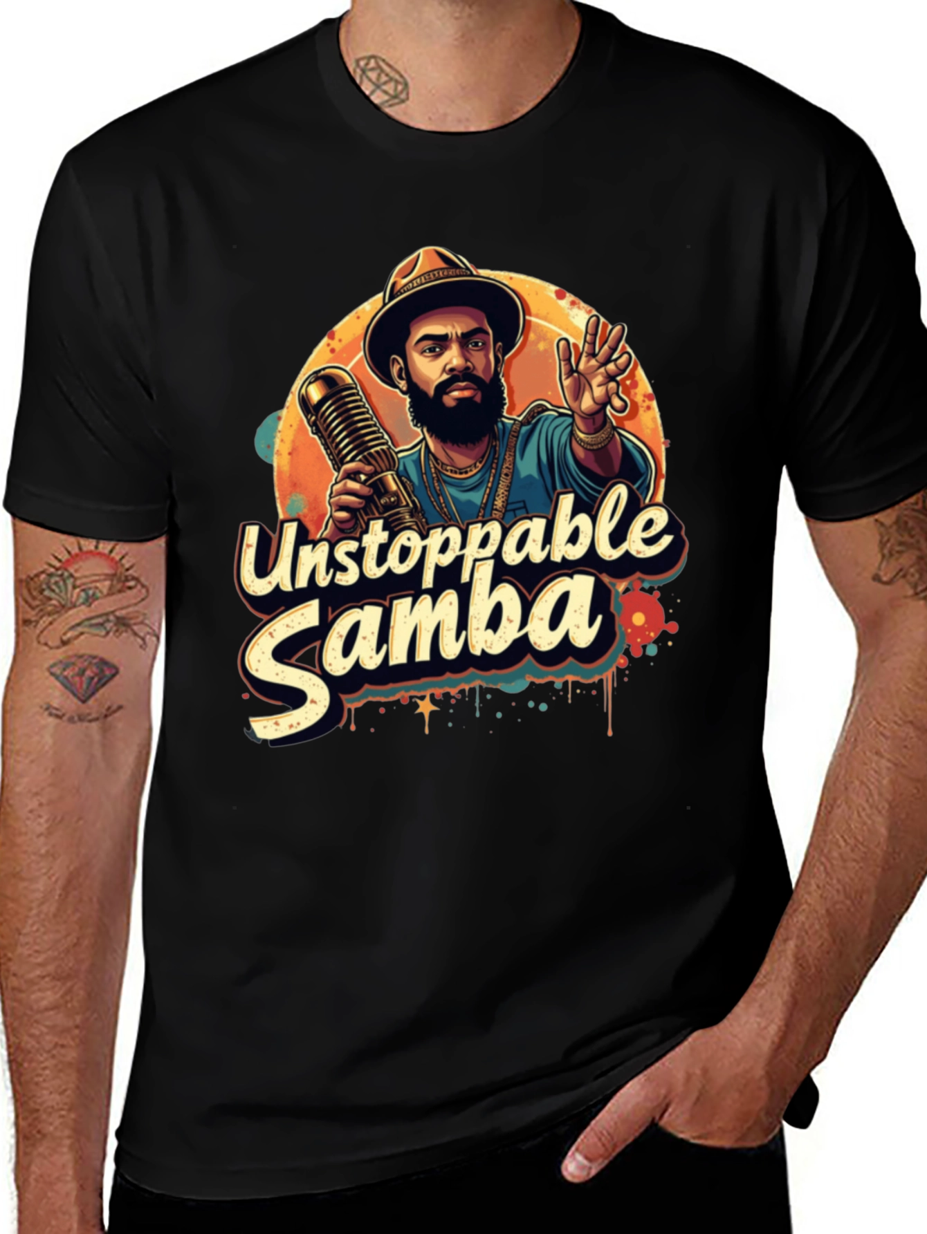 Unstoppable Samba Graphic T-Shirt - Black