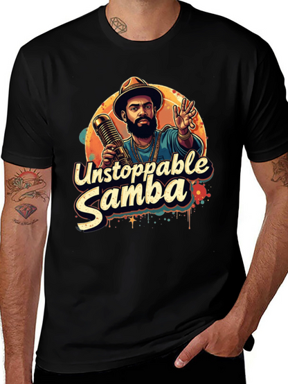 Unstoppable Samba Graphic T-Shirt - Black