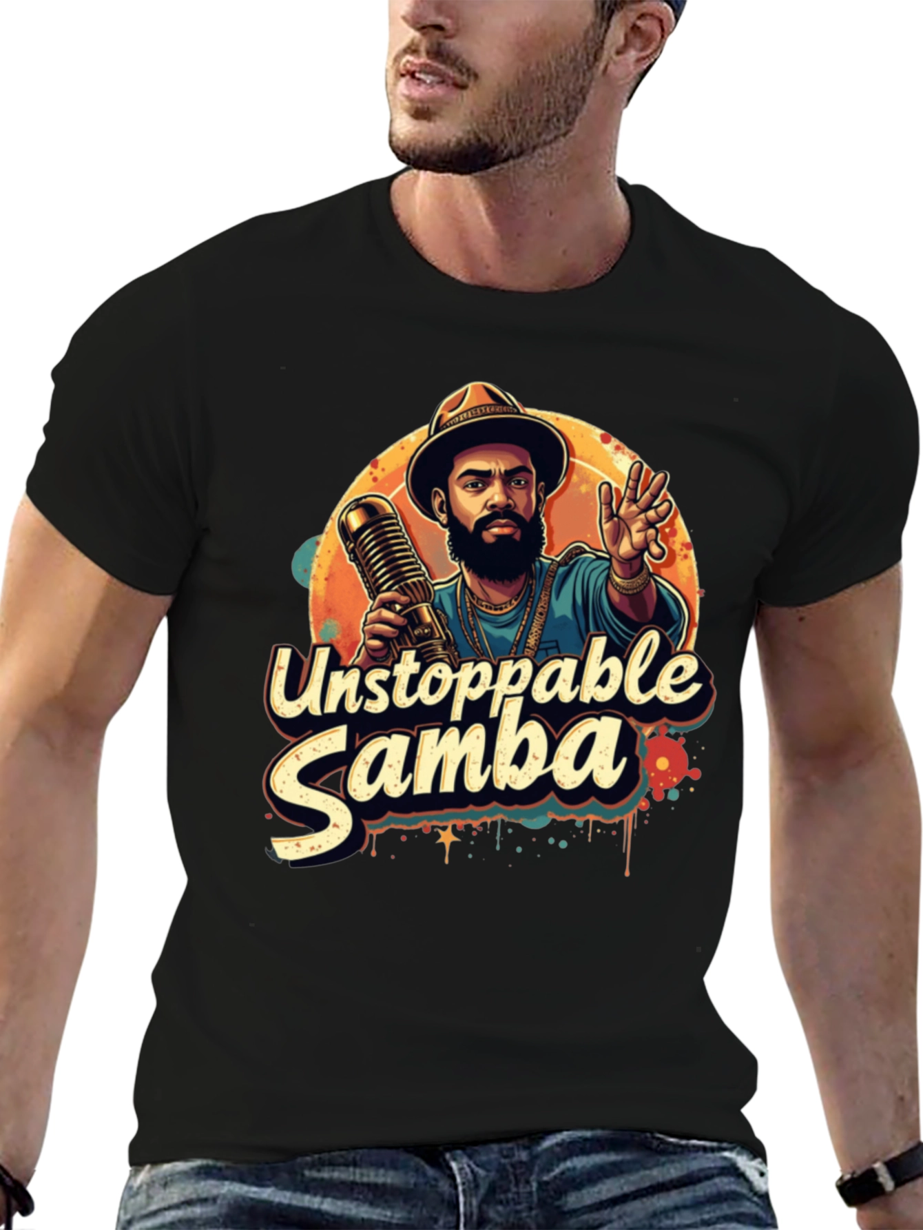 Unstoppable Samba Graphic T-Shirt - Black