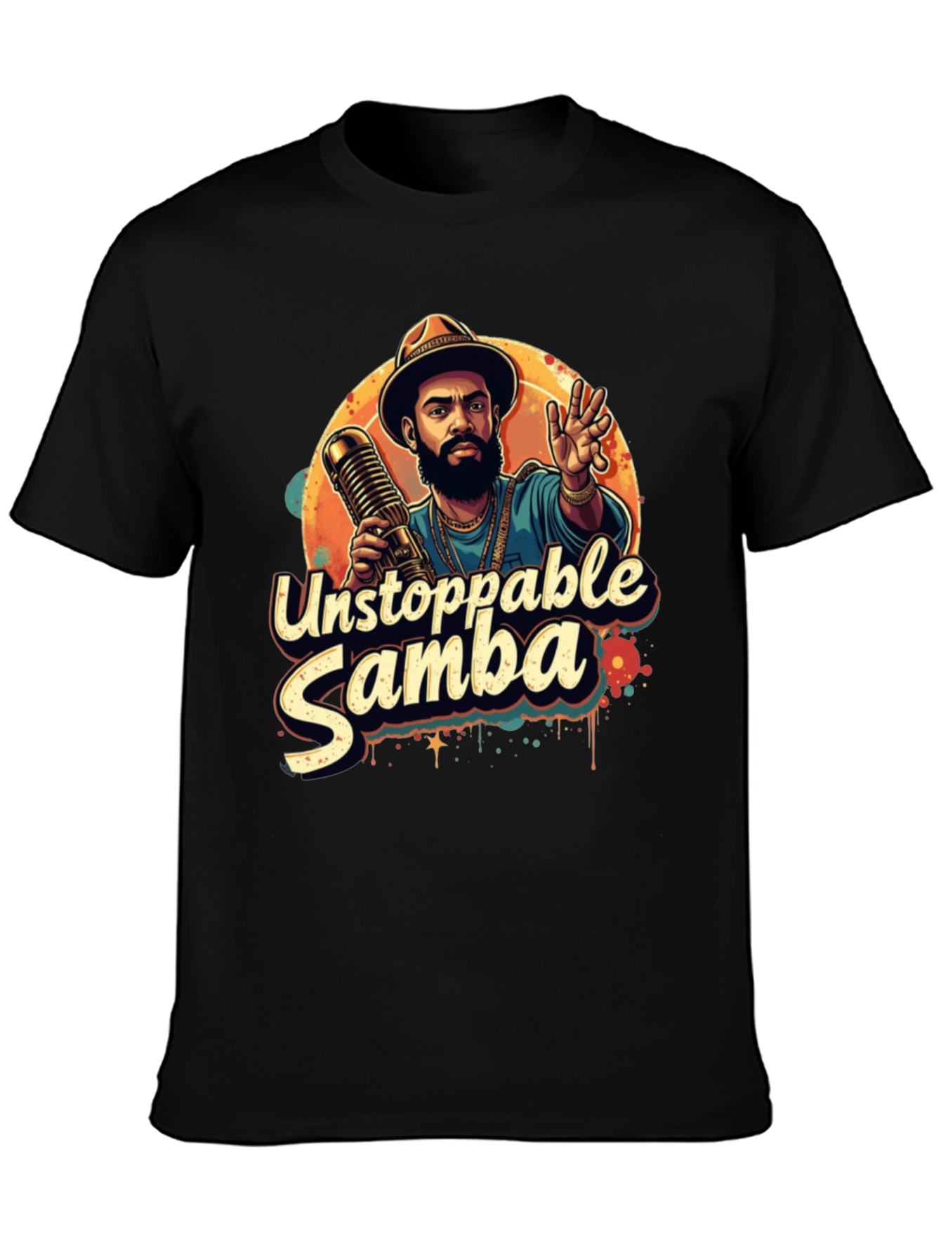 Unstoppable Samba Graphic T-Shirt - Black