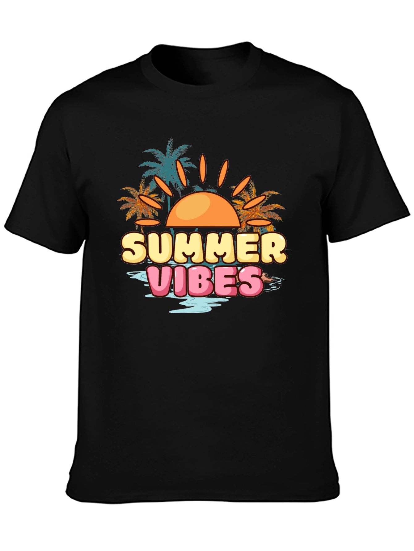 Summer Vibes Graphic Tee - Black T-Shirt