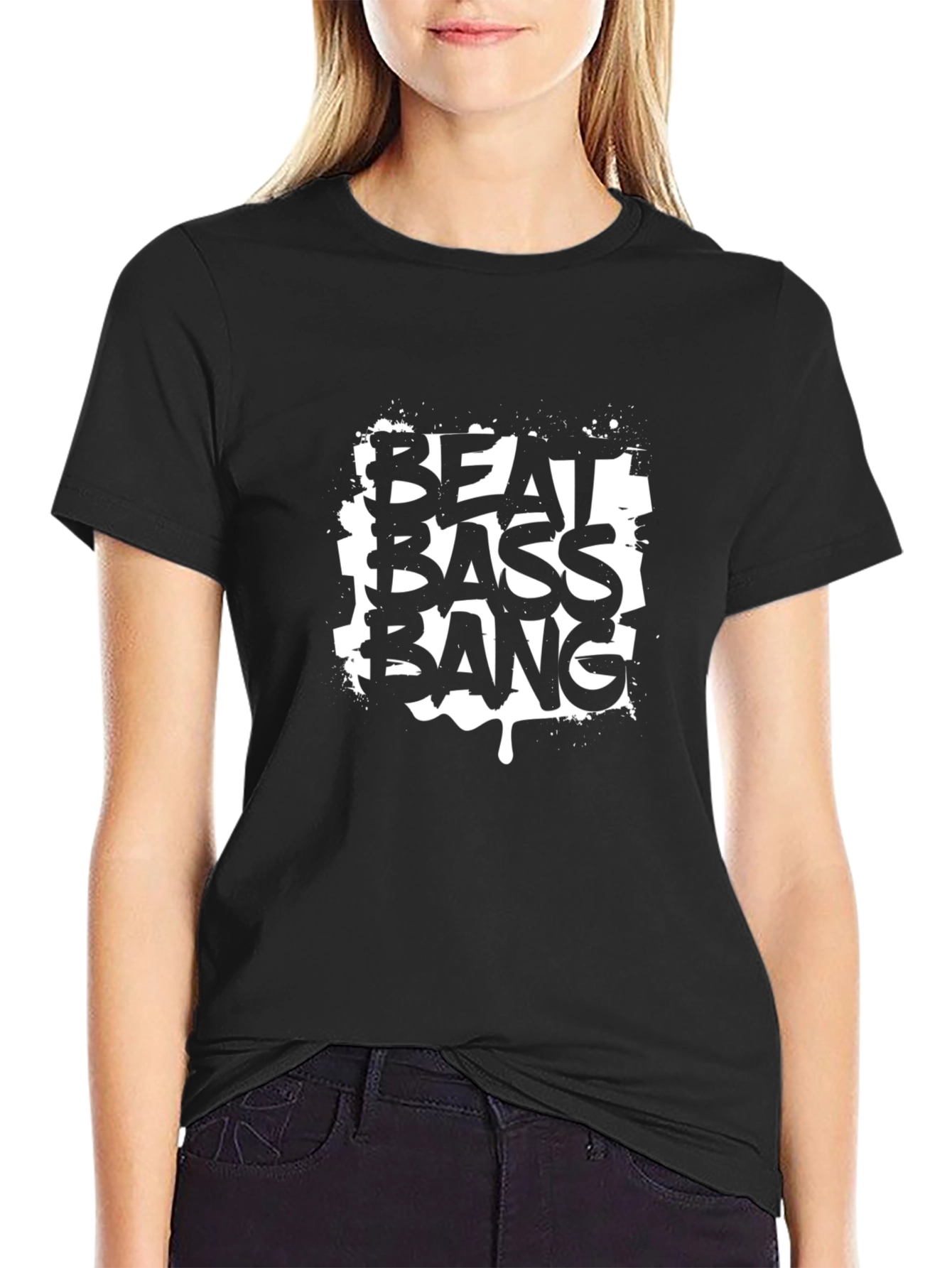 Beat Bass Bang Black T-Shirt - Graphic Tee