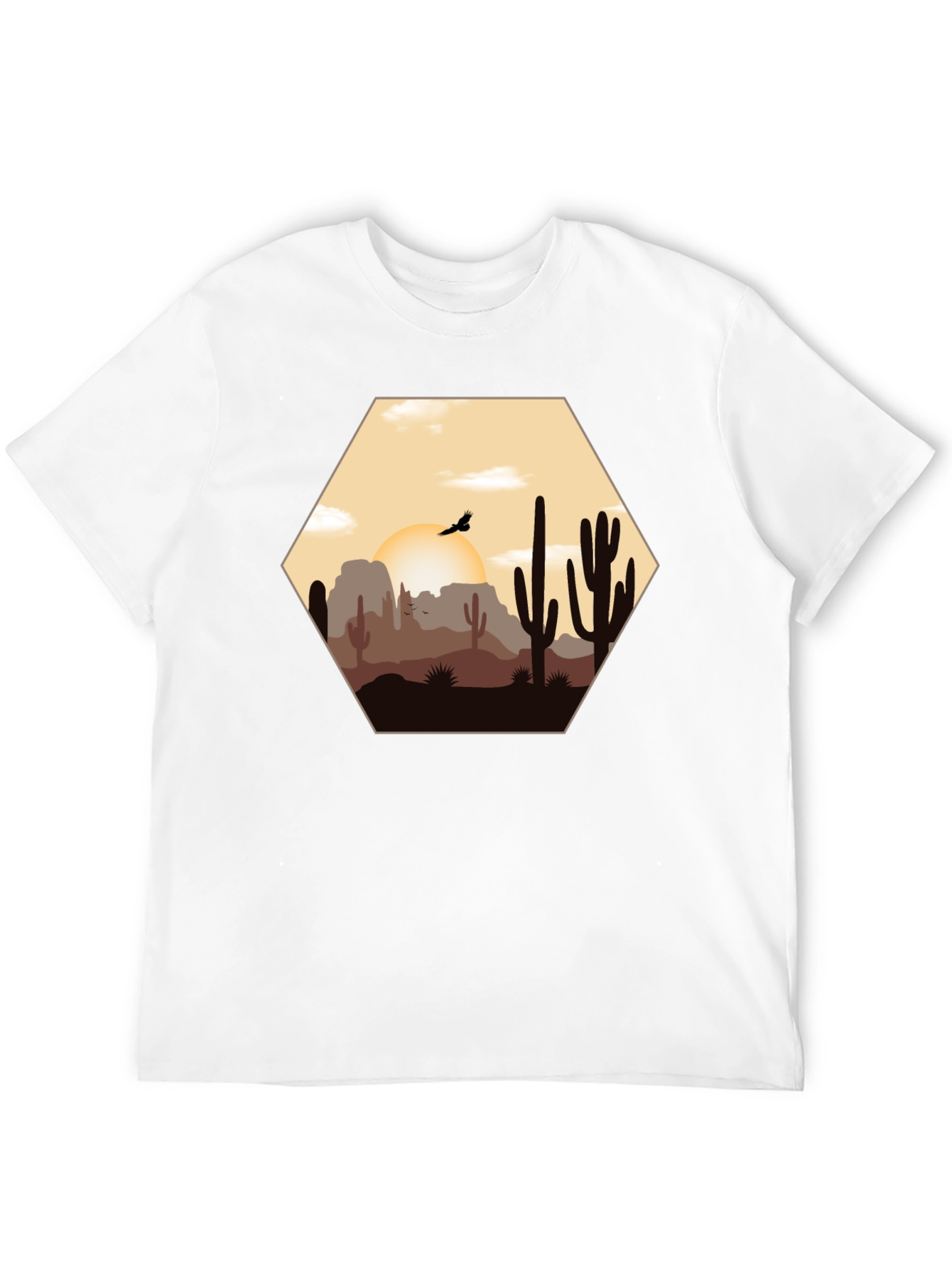 Desert Sunset Graphic Tee - Cacti Landscape Shirt