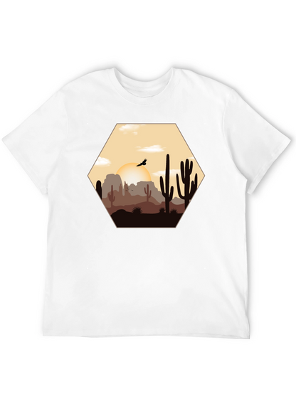 Desert Sunset Graphic Tee - Cacti Landscape Shirt