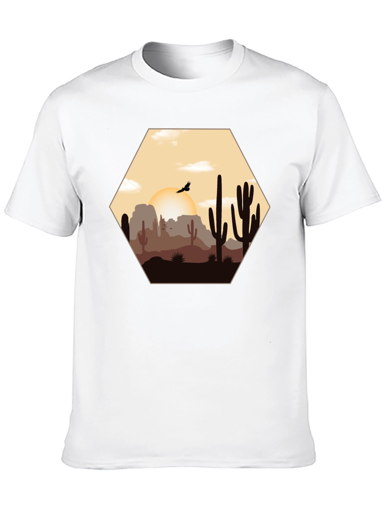 Desert Sunset Graphic Tee - Cacti Landscape Shirt
