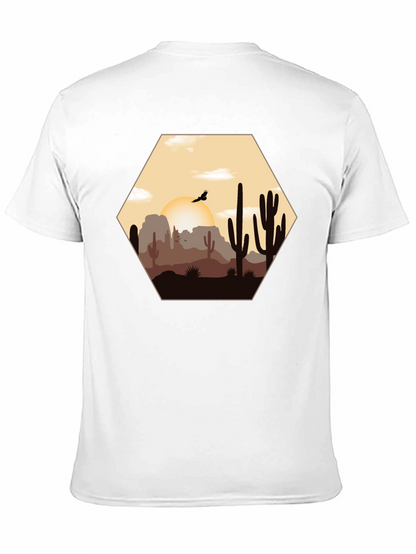 Desert Sunset Graphic Tee - Cacti Landscape Shirt