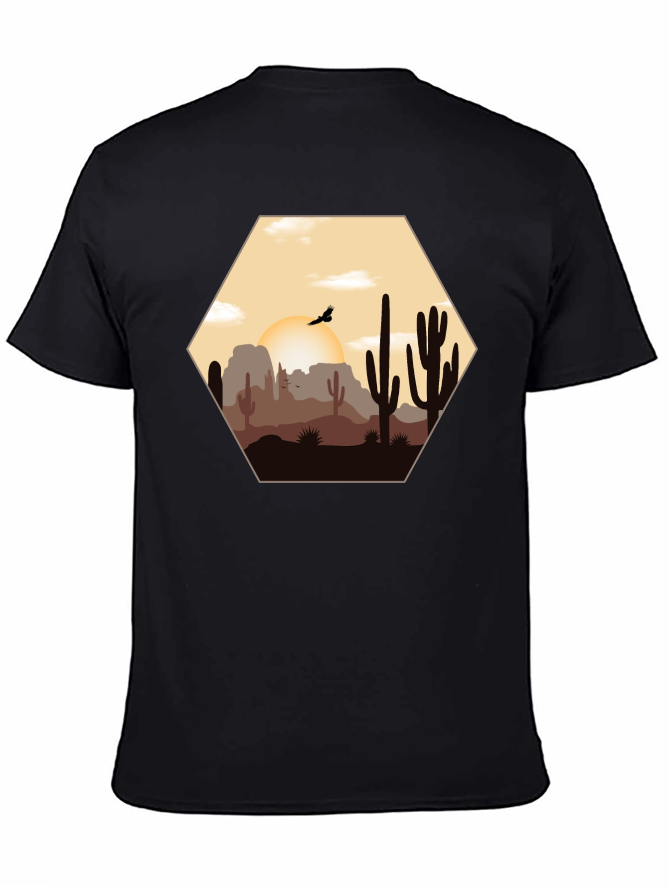 Desert Sunset Graphic Tee - Cacti Landscape Shirt