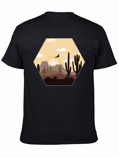 Desert Sunset Graphic Tee - Cacti Landscape Shirt