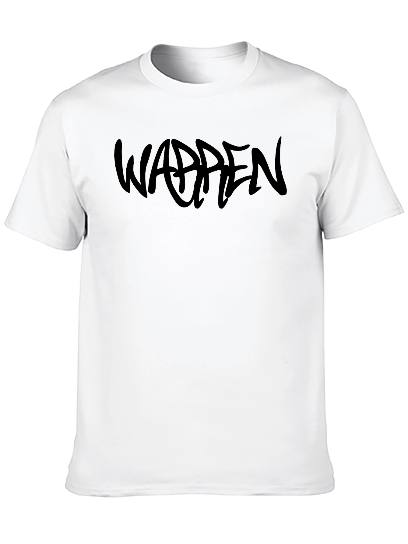 Black WARREN Graphic Print Crew Neck T-Shirt