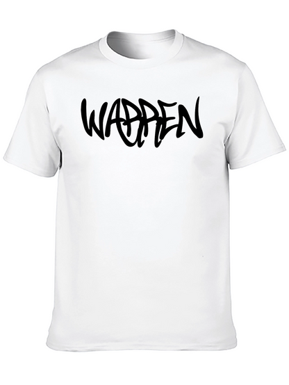 Black WARREN Graphic Print Crew Neck T-Shirt