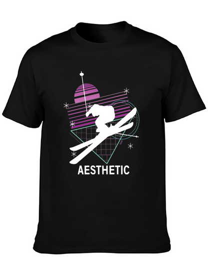 Aesthetic Skiing Graphic Tee - Black