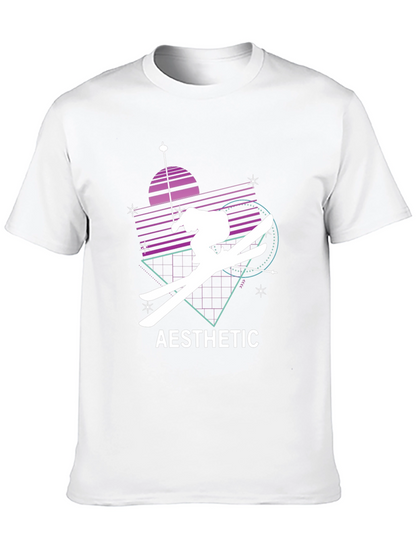 Aesthetic Skiing Graphic Tee - Black