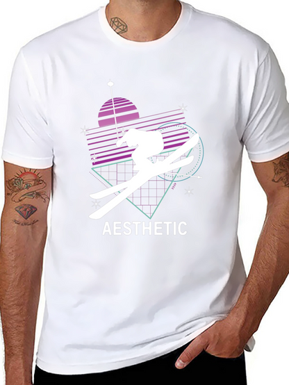 Aesthetic Skiing Graphic Tee - Black