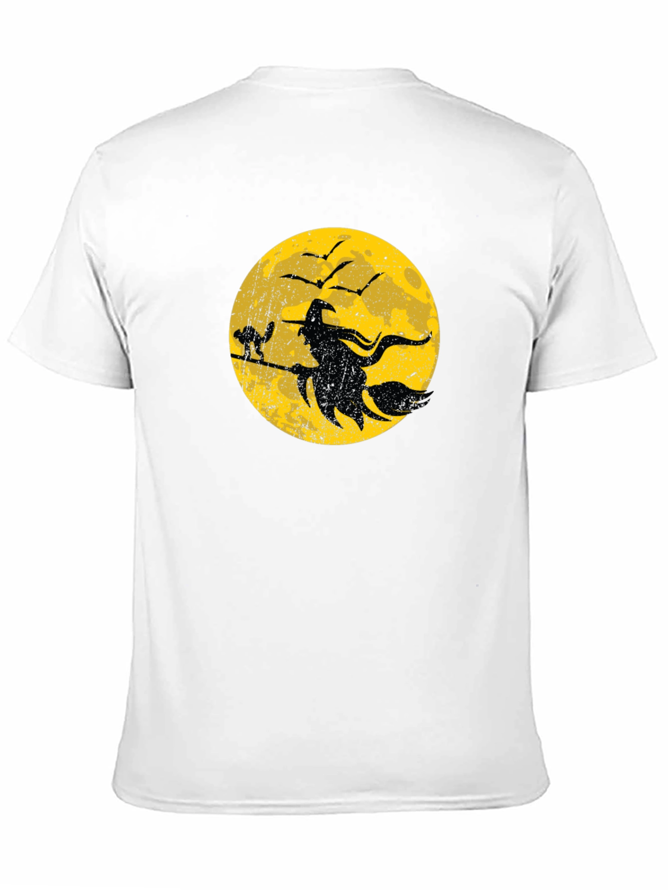 Halloween Witch and Cat Graphic T-Shirt