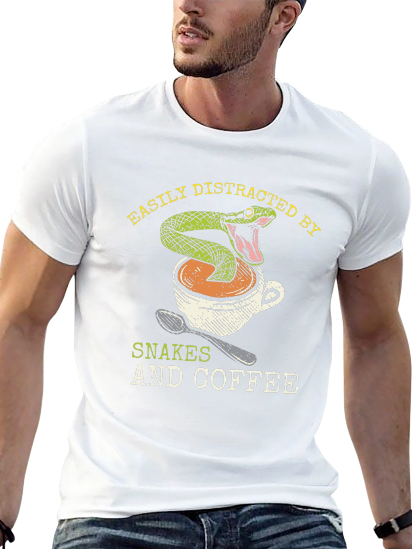 Snake & Coffee T-Shirt: Easily Distracted Tee