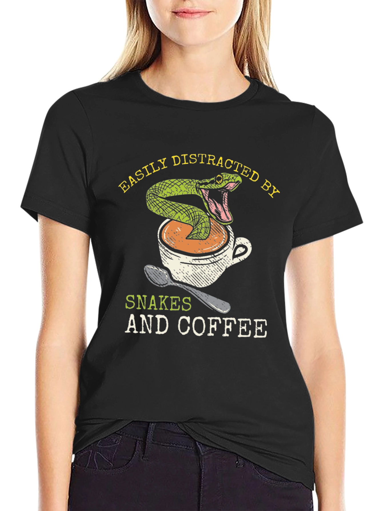 Snake & Coffee T-Shirt: Easily Distracted Tee