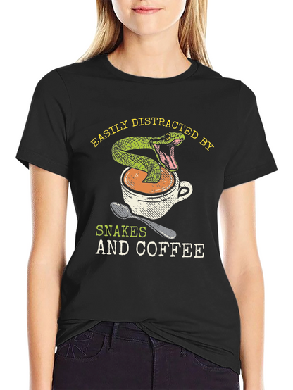 Snake & Coffee T-Shirt: Easily Distracted Tee