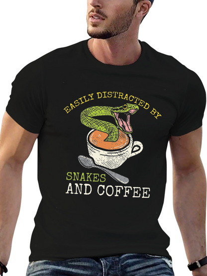 Snake & Coffee T-Shirt: Easily Distracted Tee