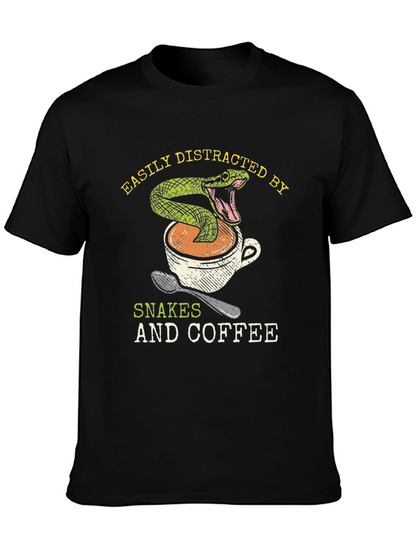 Snake & Coffee T-Shirt: Easily Distracted Tee