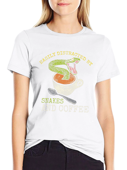 Snake & Coffee T-Shirt: Easily Distracted Tee