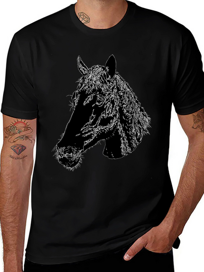 Horse Head Graphic Black T-Shirt