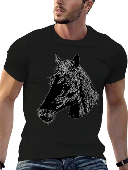 Horse Head Graphic Black T-Shirt