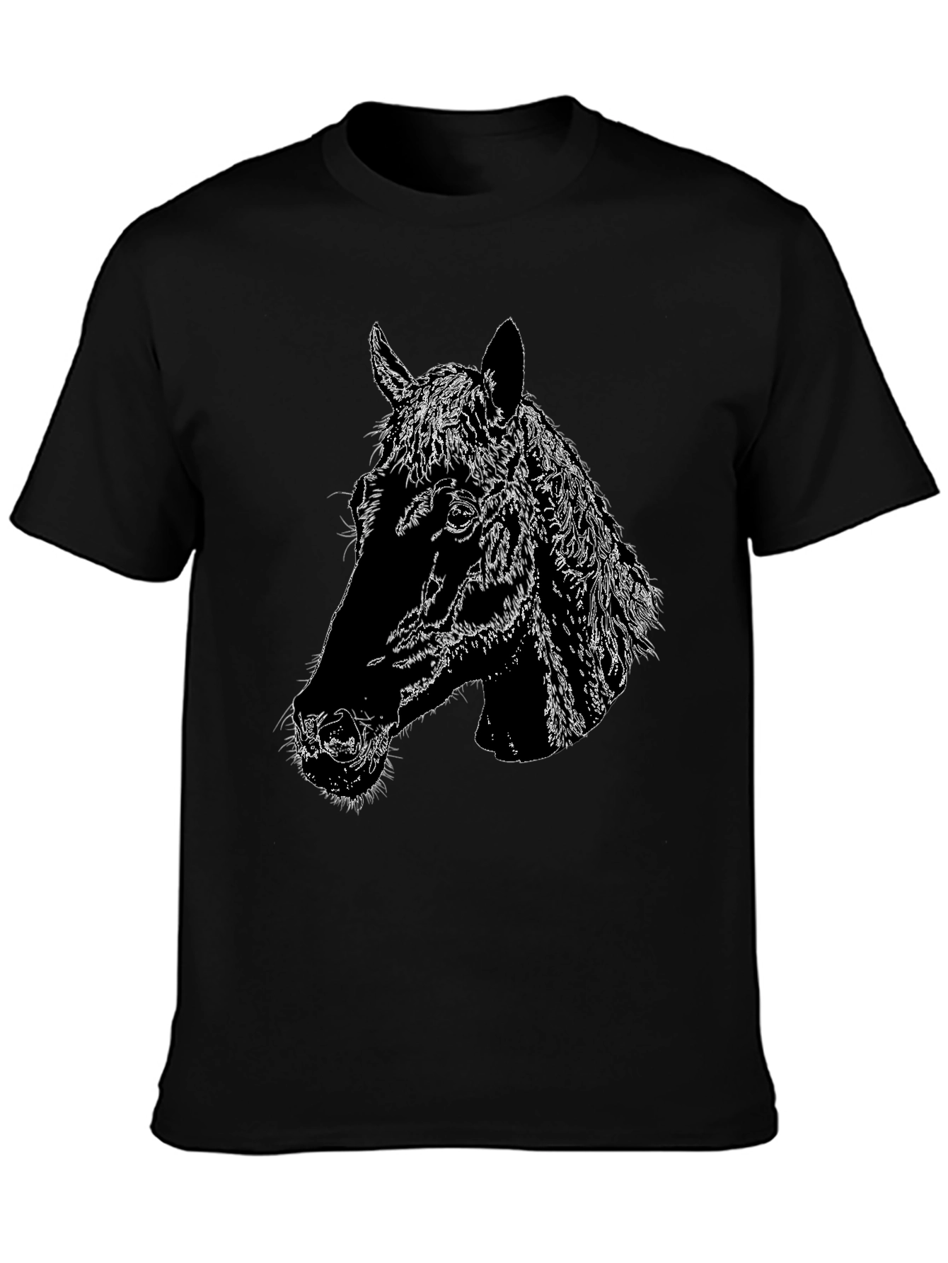 Horse Head Graphic Black T-Shirt