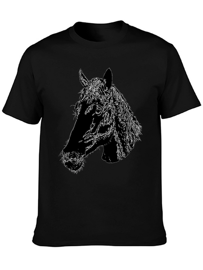 Horse Head Graphic Black T-Shirt