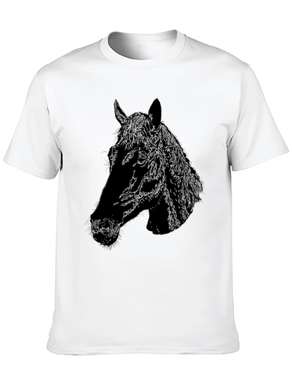 Horse Head Graphic Black T-Shirt