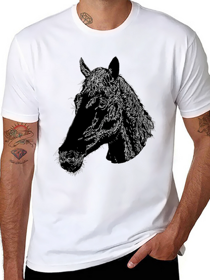 Horse Head Graphic Black T-Shirt