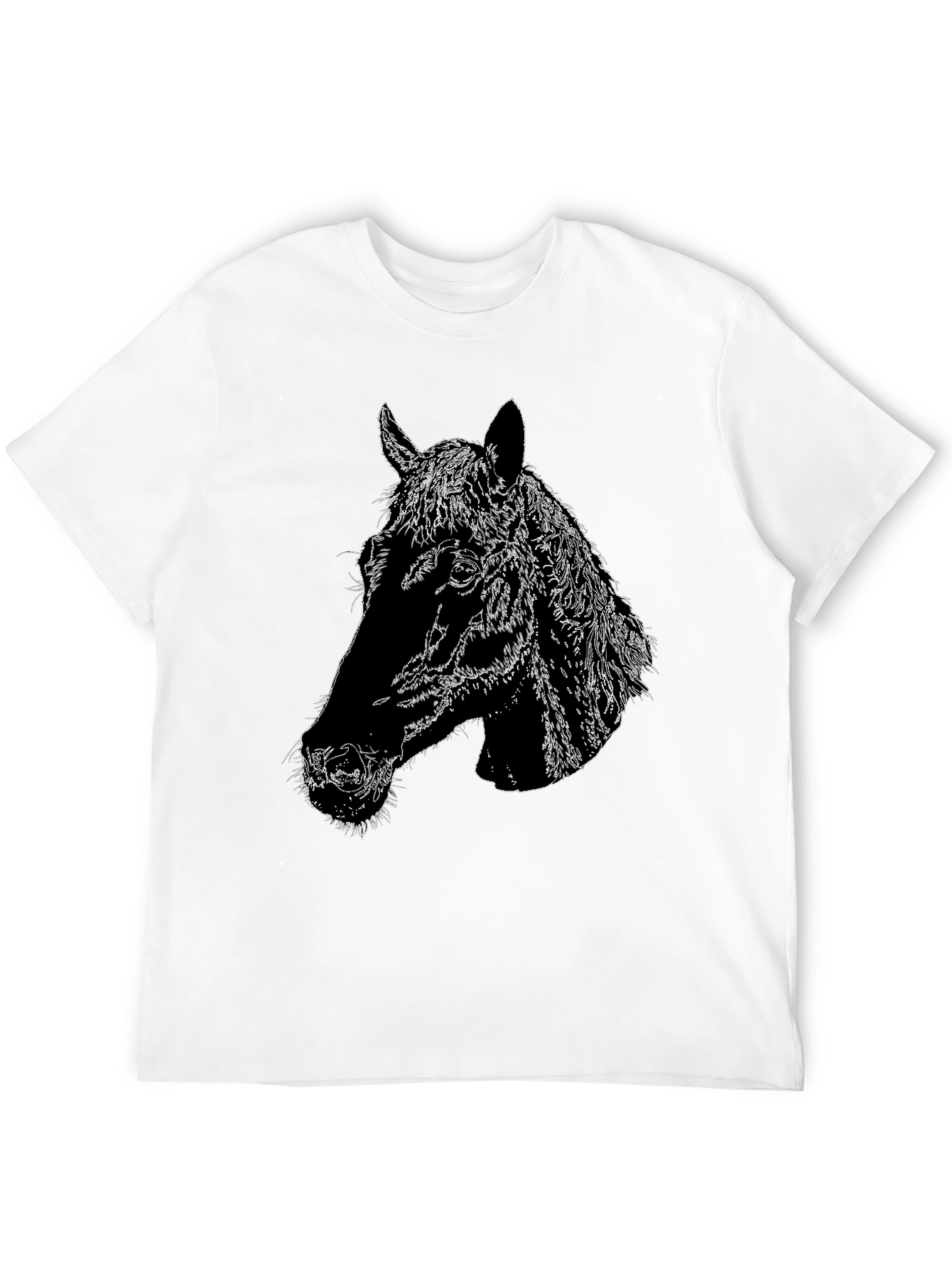 Horse Head Graphic Black T-Shirt