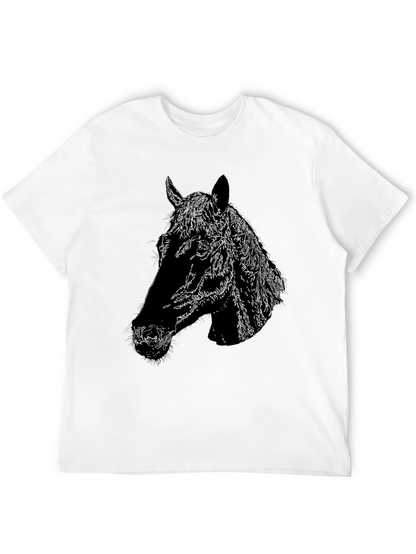 Horse Head Graphic Black T-Shirt